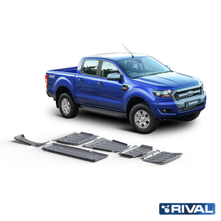 Juego de protecciones (Radiador, Motor, Caja de cambios, Caja de transferencia, Depósito de combustible, Depósito de AdBlue) Ford Ranger 2011-2015; 2015-2022; 2,2 l. / diesel; 3,2 l. / diesel